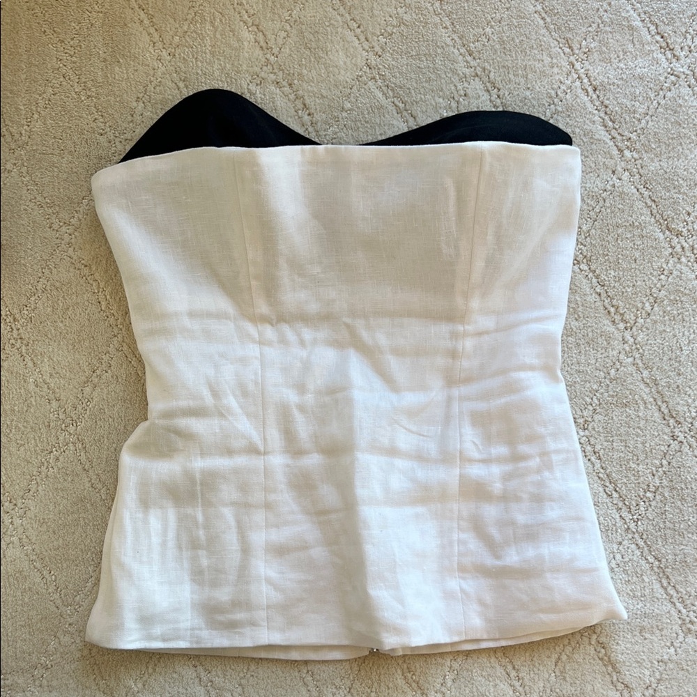 Reformation Black and White Strapless Top